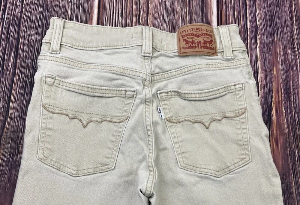 Levis 726 Flare High Rise Beige Jeans Womens Size 26 Stretch